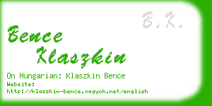 bence klaszkin business card